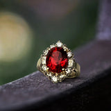 Platinum Ring With a 6.95Ct Oval Brilliant Natural Red Spinel
